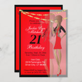 Feest meisje viering kaart (Voorkant / Achterkant)