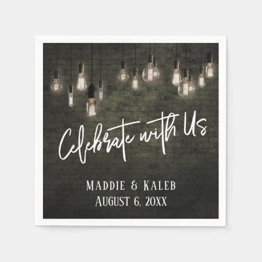 Feest met Amerikaanse industriële bakstenen Edison Servet (Voorkant)