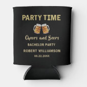 Feest met Cheers & Beers Verlichte Bachelorparty  Blikjeskoeler (Voorkant)