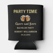 Feest met Cheers & Beers Verlichte Bachelorparty  Blikjeskoeler (Achterkant)