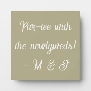 "Feest met de pasgetrouwden!” Sage & Ivory Bruilof Fotoplaat