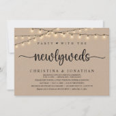Feest met de Passen getrouwd, rustiek huwelijksdin Kaart (Voorkant)