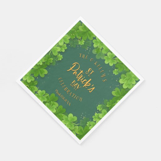 Feest met het klaverblad op St. Patrick's Day Servet (Hoek)