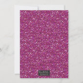 Feest met hete roze glitters confetti kaart (Achterkant)