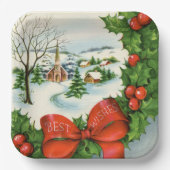 feest met kerst papieren bordje (Voorkant)