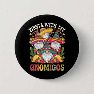Feest met mijn Gnomigos-kabouter Cinco De Mayo Ronde Button 5,7 Cm