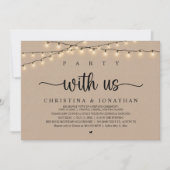 Feest met ons, rustieke bruiloft diner Elopement Kaart (Voorkant)