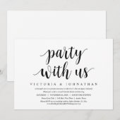 Feest met ons, Trouw Elopement Diner Dansen Kaart (Voorkant / Achterkant)