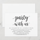 Feest met ons, Trouw Elopement Dinner Dansen Kaart (Voorkant / Achterkant)