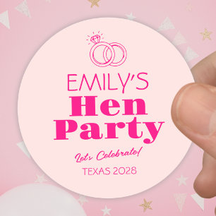 Feest met Roze Ringen Vrouwenfeest Ronde Sticker