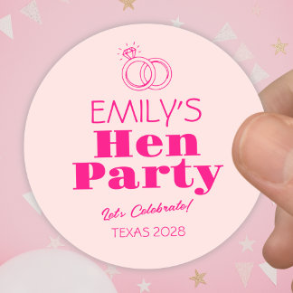Feest met Roze Ringen Vrouwenfeest Ronde Sticker