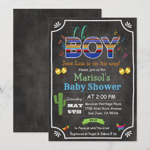 Feest Mexicaans Oh jongen baby shower uitnodiging