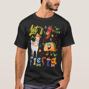 Feest Mexicaanse lama met Sombrero Taco Chili Sing T-shirt