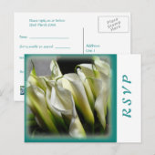 Feest of bruiloft RSVP briefkaarten - Calla Lelies (Voorkant / Achterkant)