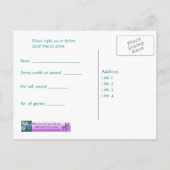 Feest of bruiloft RSVP briefkaarten - Calla Lelies (Achterkant)