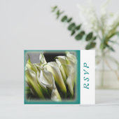 Feest of bruiloft RSVP briefkaarten - Calla Lelies (Staand voorkant)