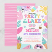 Feest op het Lake Summer BBQ verjaardagsfeestje Kaart (Voorkant / Achterkant)