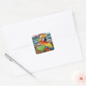 Feest Papegaaien Vierkante Sticker (Envelop)