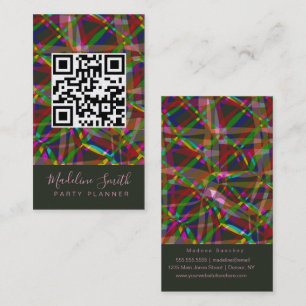 Feest Planner Streamers QR Code Visitekaartje