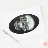 Feest Schedel Ovale Sticker (Envelop)