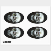 Feest Schedel Ovale Sticker (Vel)
