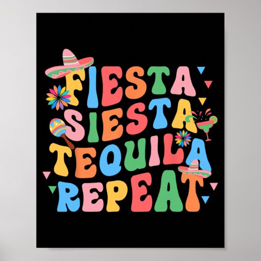 Feest Siesta Tequila Herhaal Bruid Team Bruidegom Poster (Voorkant)