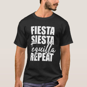 Feest Siesta Tequila Herhaal T-shirt Mannen Vrouwe