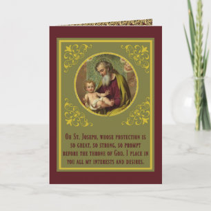 Feest St. Jozef Jezus Gebed Religieus Vintage  Kaart
