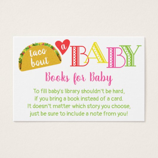 Feest Taco Over een Babemeisjeshulpfeest Breng een Visitekaartje (Voorkant)