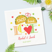 Feest Taco Over Liefde Kleurrijk Betrokkenheidsfee Servet