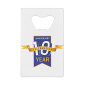 Feest ter ere van 10-jarig jubileum kredietkaart flessenopener (Voorkant)