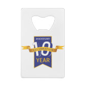 Feest ter ere van 10-jarig jubileum kredietkaart flessenopener (Achterkant)