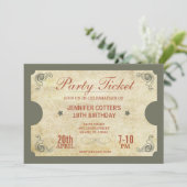 Feest Ticket Kaart (Staand voorkant)