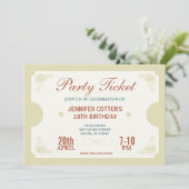 Feest Ticket Kaart (Staand voorkant)