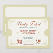 Feest Ticket Kaart (Voorkant / Achterkant)