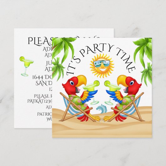 FEest TIJD Uitnodiging (Voorkant / Achterkant)