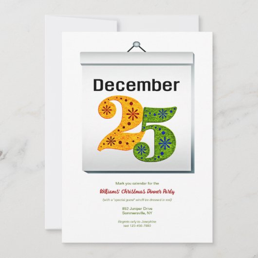 Feest van 25 december kaart (Voorkant)