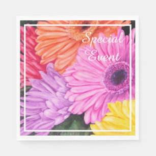 feest van Bright Gerbera Flowers Servet