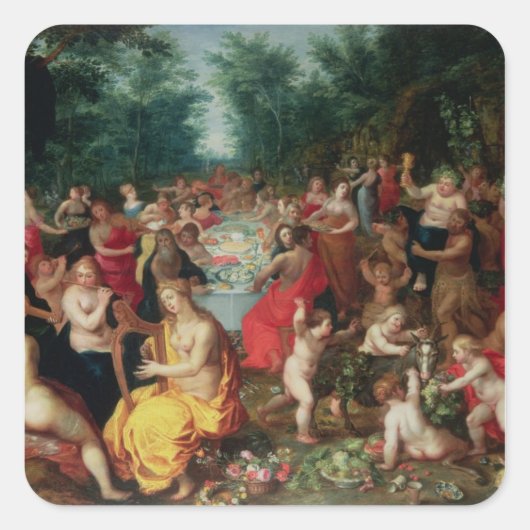 Feest van de Goden Vierkante Sticker (Voorkant)