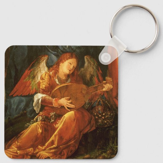Feest van de Rozenkrans engel door Albrecht Dürer Sleutelhanger (Achterkant)