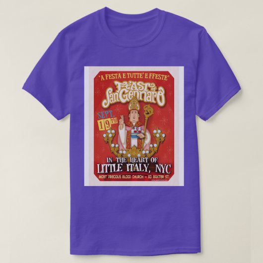 Feest van San Gennaro Throwback T-shirt (Design voorkant)