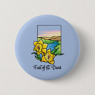 Feest van Sint-David Narcissen Ronde Button 5,7 Cm