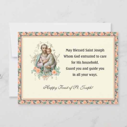 Feest van St. Jozef Katholieke Memorare Gebedskaar Kaart (Achterkant)