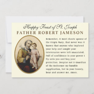Feest van St. Jozef katholieke Memorare gebedskaar Kaart