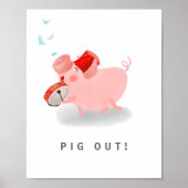 Feest Varken Uit Teken Poster (Voorkant)