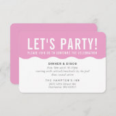 FEEST VIERING INFO moderne gewaagde golf roze Kaart (Voorkant / Achterkant)