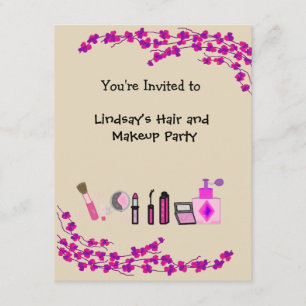 Feest voor haar en make-up kaart