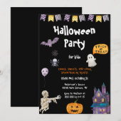 Feest voor kinderen Halloween uitnodiging (Voorkant / Achterkant)