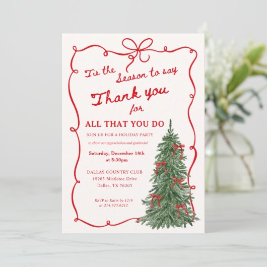 Feest voor personeel waardering met Kerst Kaart (Staand voorkant)