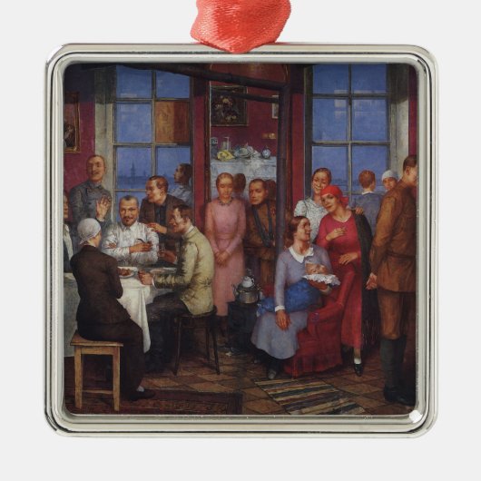 Feest voor verhuizen naar een nieuw huis metalen ornament (Voorkant)